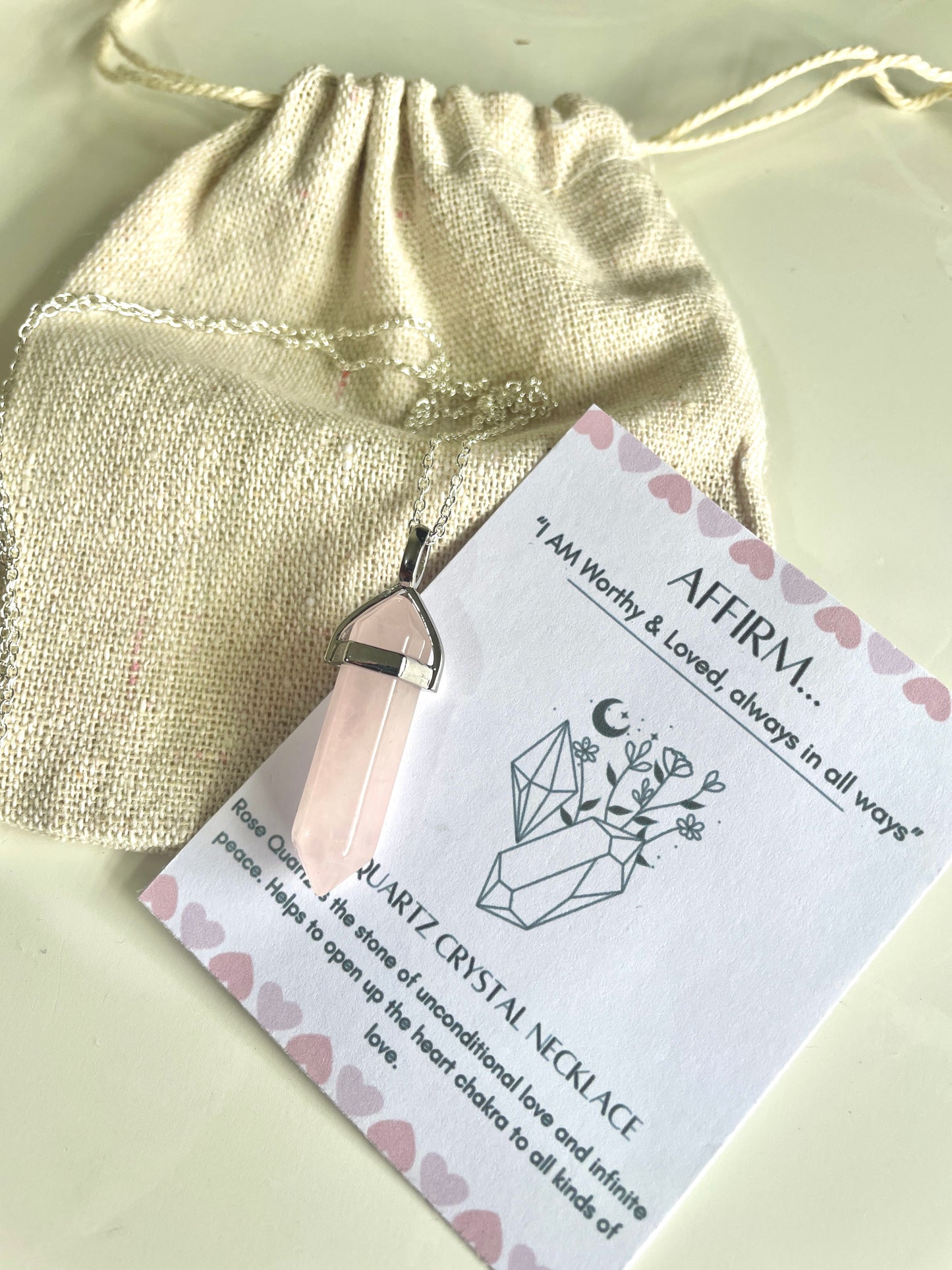 Rose Quartz Necklace | Selflove/peace