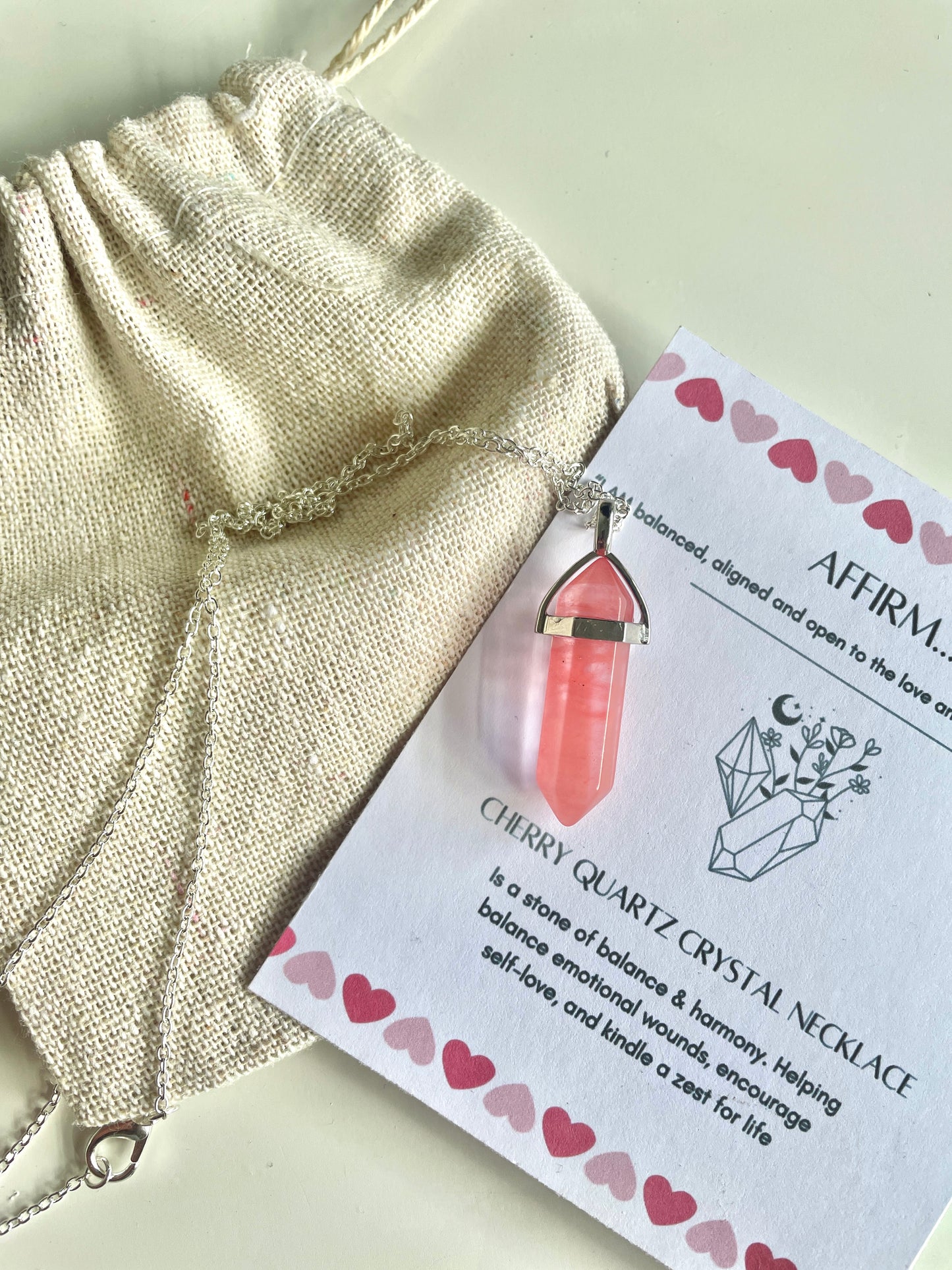 Cherry Quartz Necklace- Balance/alignment